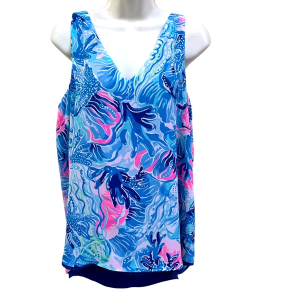 End of Summer Sale Lily Pulitzer Florin sleeveless v-neck reversible top M NWT - Picture 4 of 11